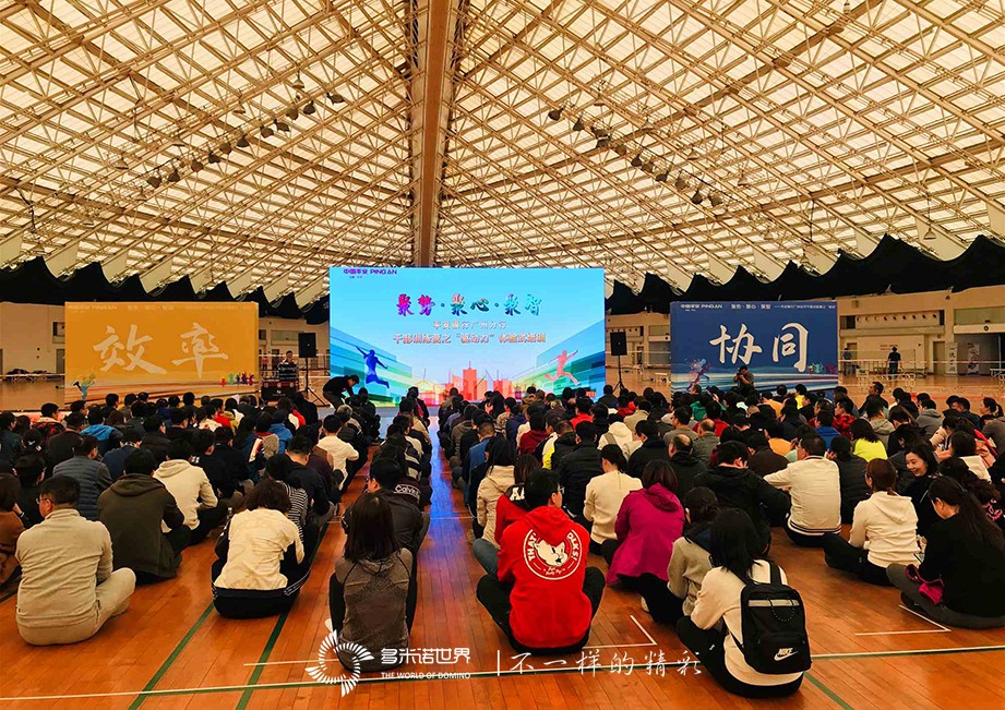 平安银行广州分行干部训练营三小时挑战45000枚多米诺骨牌
